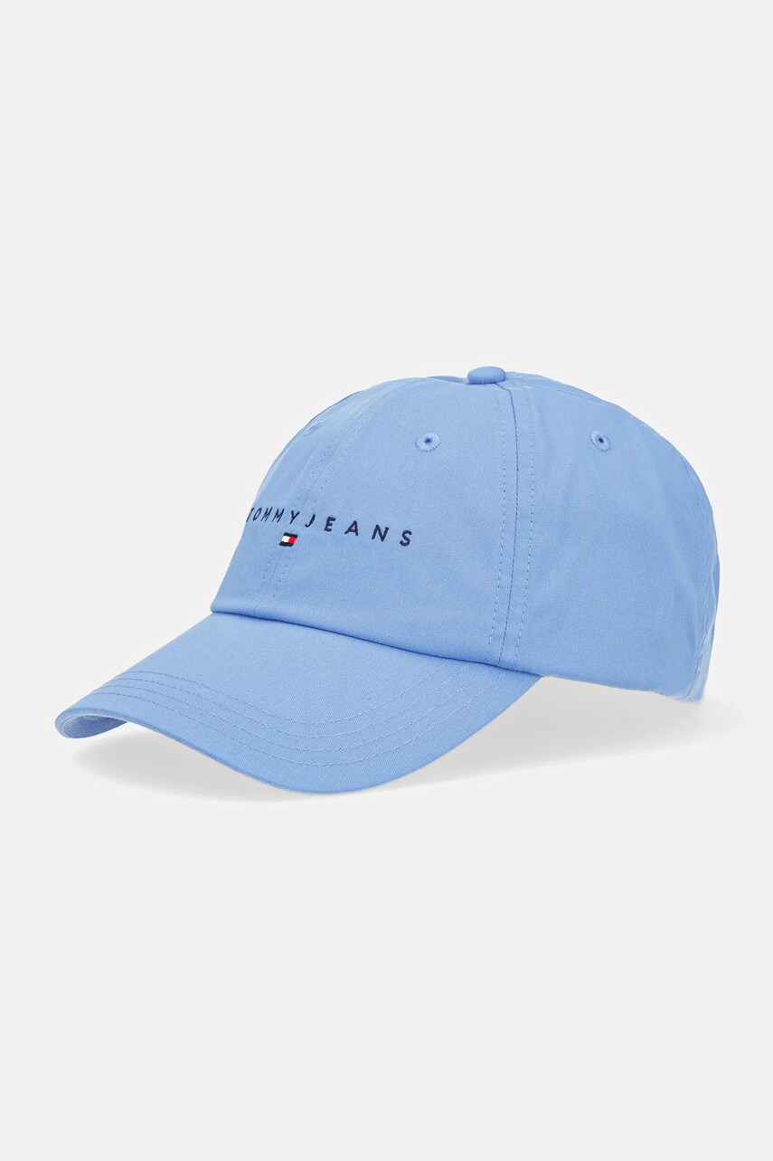 Tommy Jeans sapca de baseball din bumbac 0 culoarea maro, cu imprimeu, AM0AM12958