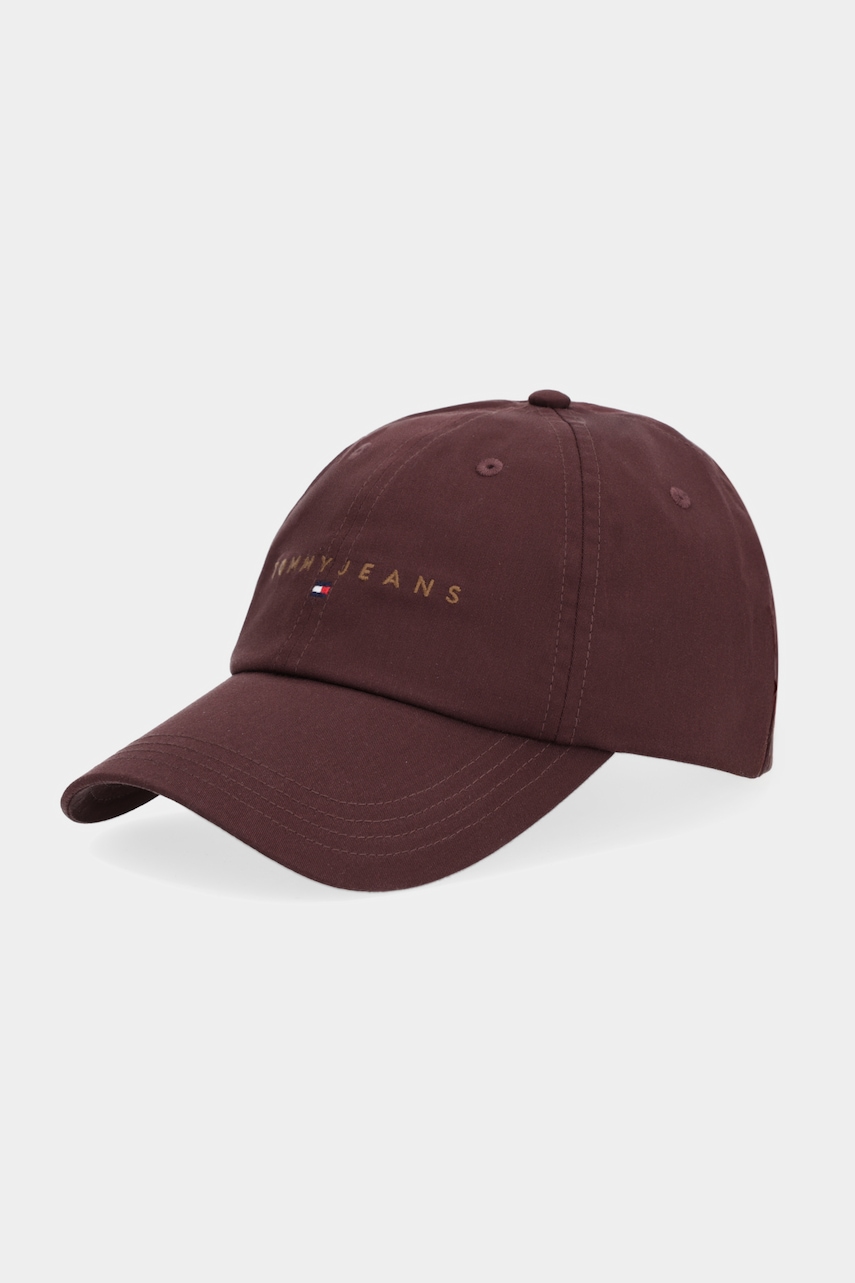 Tommy Jeans șapcă de baseball din bumbac culoarea maro, cu imprimeu, AM0AM12958