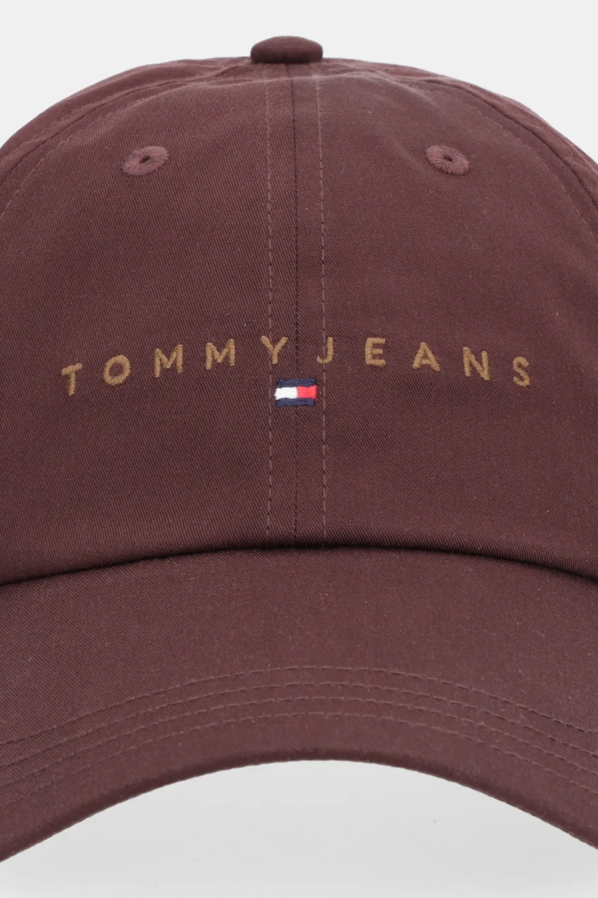 Хлопковая кепка Tommy Jeans 0 цвет коричневый с аппликацией AM0AM12958