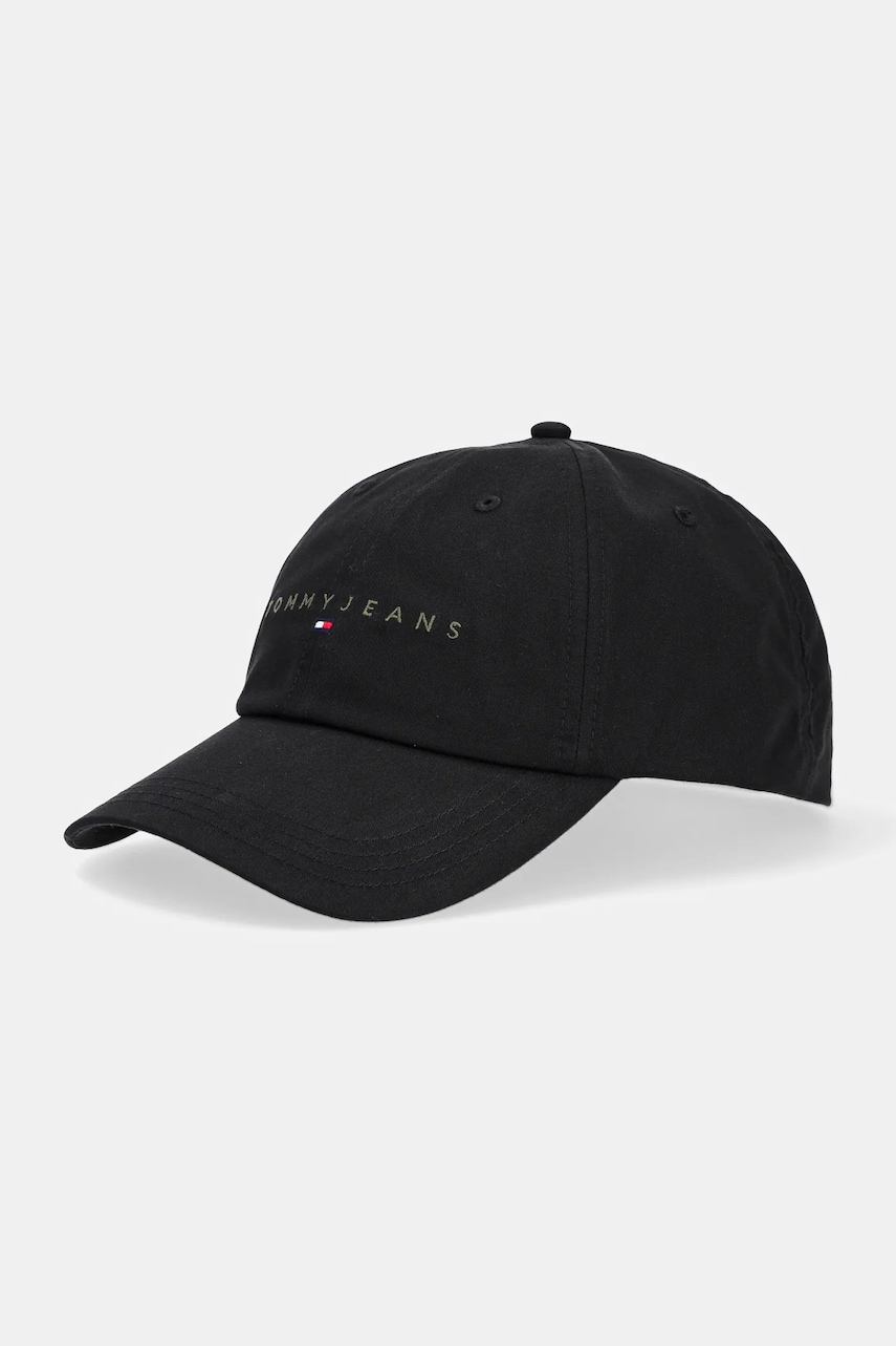 Tommy Jeans șapcă de baseball din bumbac 0 culoarea negru, cu imprimeu, AM0AM12958 Tommy Jeans șapcă de baseball din bumbac 0 culoarea negru, cu imprimeu, AM0AM12958