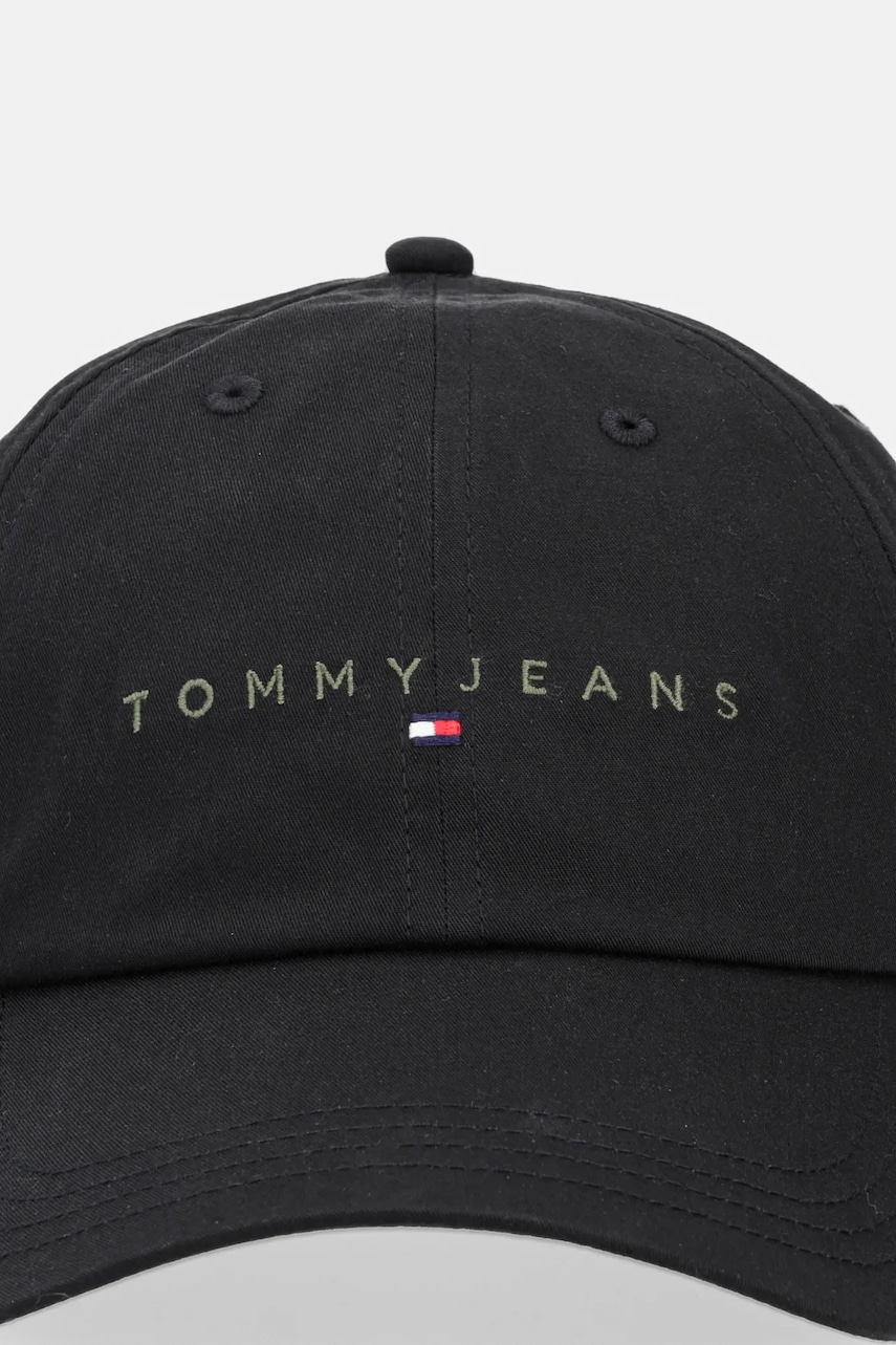 Хлопковая кепка Tommy Jeans 0 цвет чёрный с аппликацией AM0AM12958 Хлопковая кепка Tommy Jeans 0 цвет чёрный с аппликацией AM0AM12958