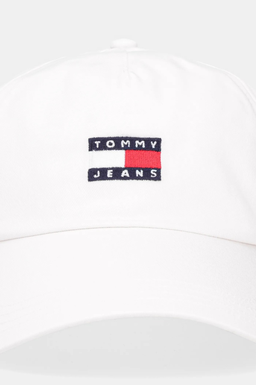 Хлопковая кепка Tommy Jeans цвет коричневый с аппликацией AM0AM12933