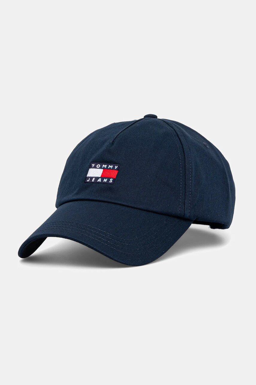 Tommy Jeans sapca de baseball din bumbac culoarea maro, cu imprimeu, AM0AM12933