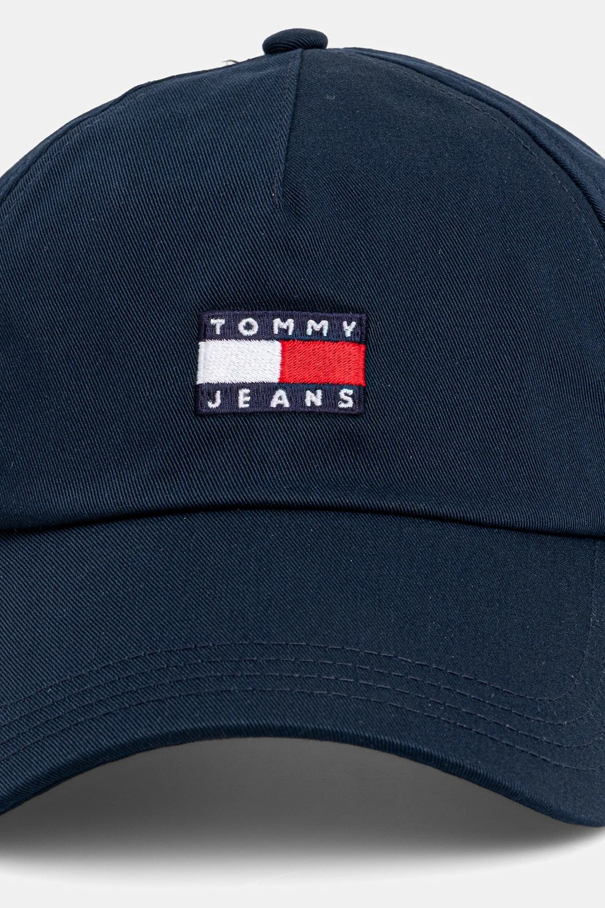 Хлопковая кепка Tommy Jeans цвет коричневый с аппликацией AM0AM12933