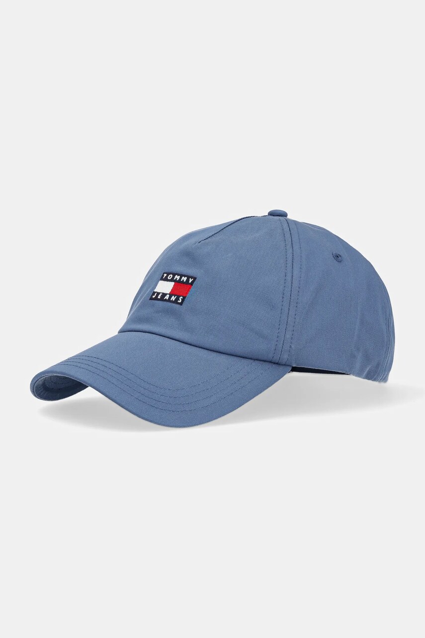 Tommy Jeans sapca de baseball din bumbac culoarea turcoaz, cu imprimeu, AM0AM12933