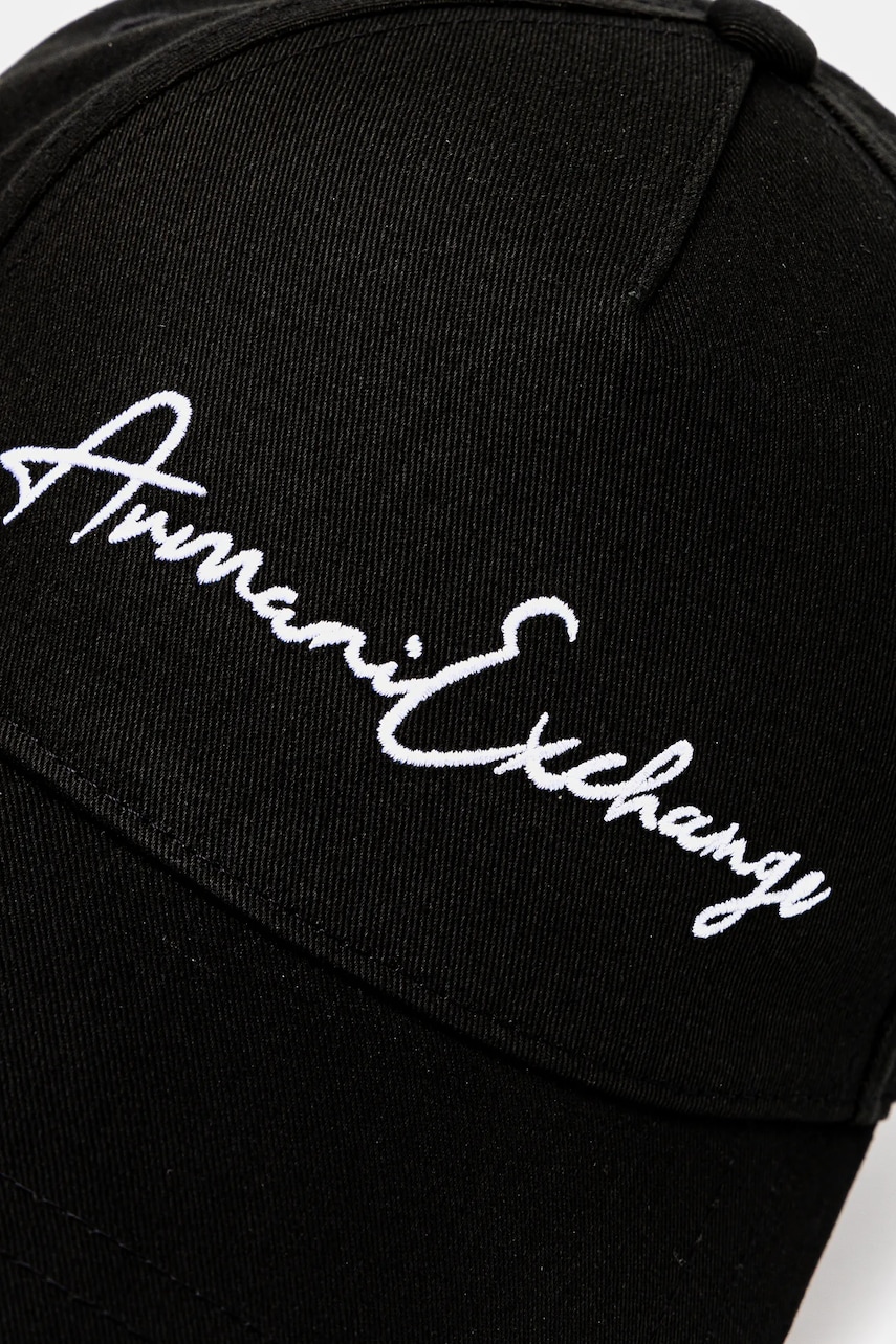 Хлопковая кепка Armani Exchange цвет чёрный с аппликацией 954224 CC516 Хлопковая кепка Armani Exchange цвет чёрный с аппликацией 954224 CC516