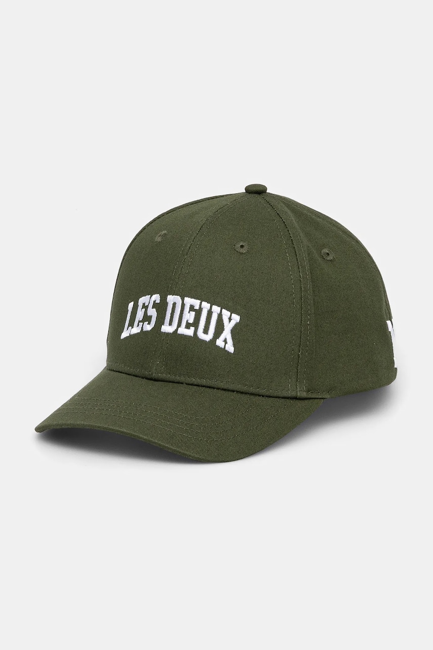 Les Deux șapcă de baseball din bumbac culoarea verde, cu imprimeu, LDM702099 Les Deux șapcă de baseball din bumbac culoarea verde, cu imprimeu, LDM702099