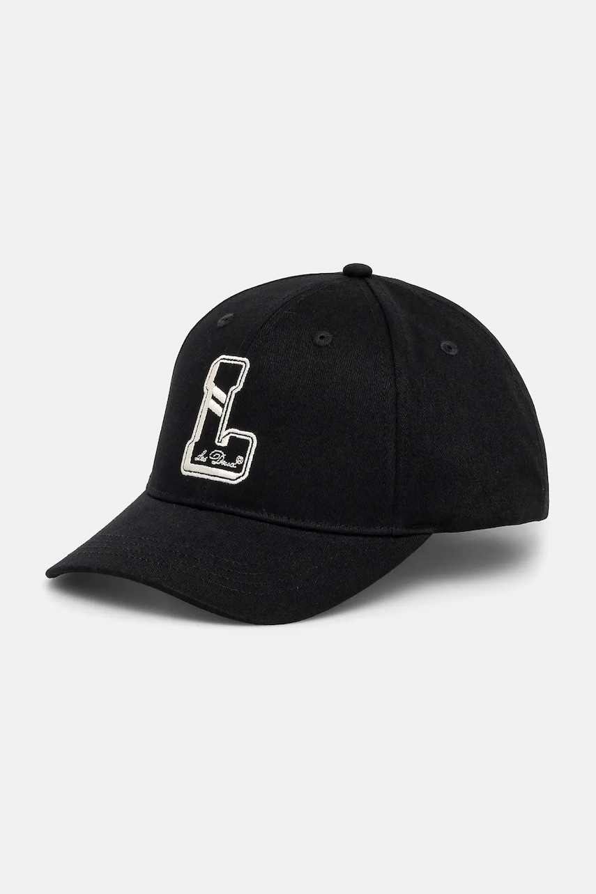 Les Deux șapcă de baseball din bumbac culoarea negru, cu imprimeu, LDM702100 Les Deux șapcă de baseball din bumbac culoarea negru, cu imprimeu, LDM702100