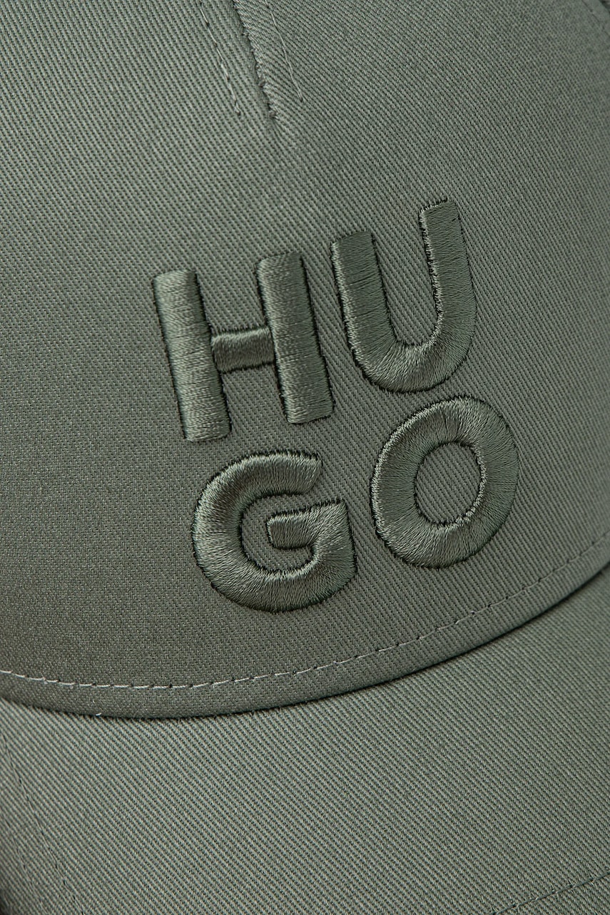 Хлопковая кепка HUGO цвет зелёный с аппликацией 50533409 Хлопковая кепка HUGO цвет зелёный с аппликацией 50533409