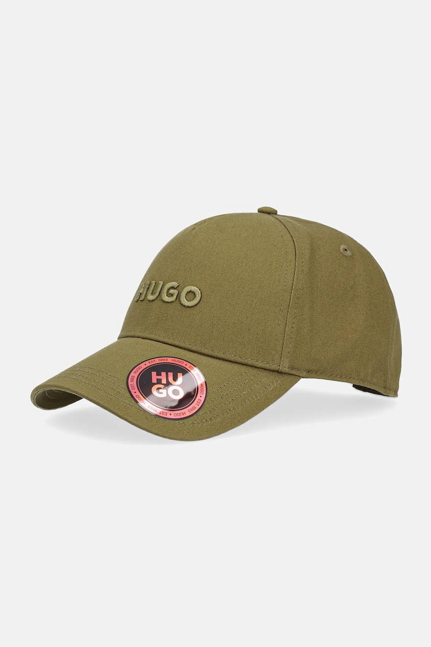 HUGO sapca de baseball din bumbac culoarea negru, cu imprimeu, 50533410
