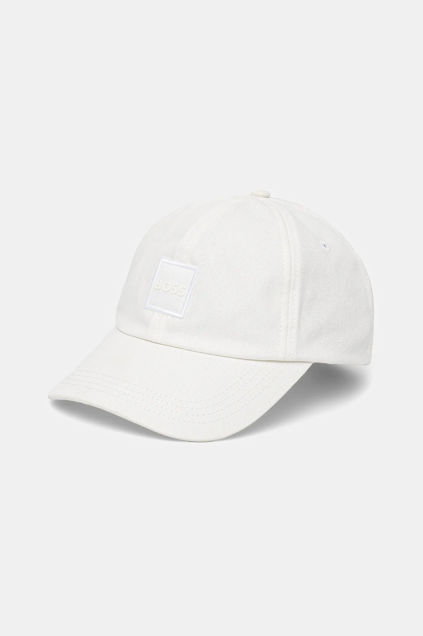 BOSS Orange șapcă de baseball din bumbac culoarea bej, cu imprimeu, 50535555 BOSS Orange șapcă de baseball din bumbac culoarea bej, cu imprimeu, 50535555