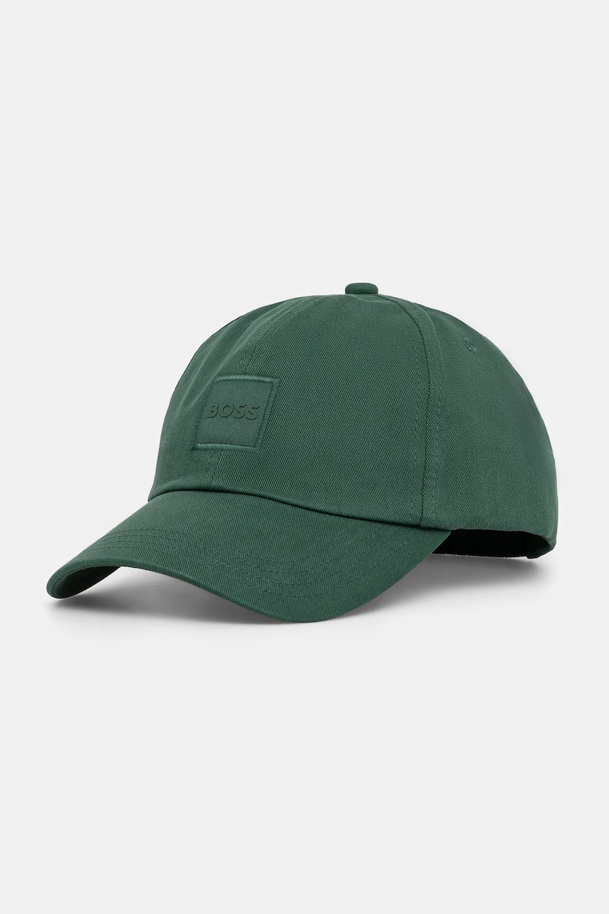 BOSS Orange șapcă de baseball din bumbac culoarea verde, cu imprimeu, 50535555 BOSS Orange șapcă de baseball din bumbac culoarea verde, cu imprimeu, 50535555