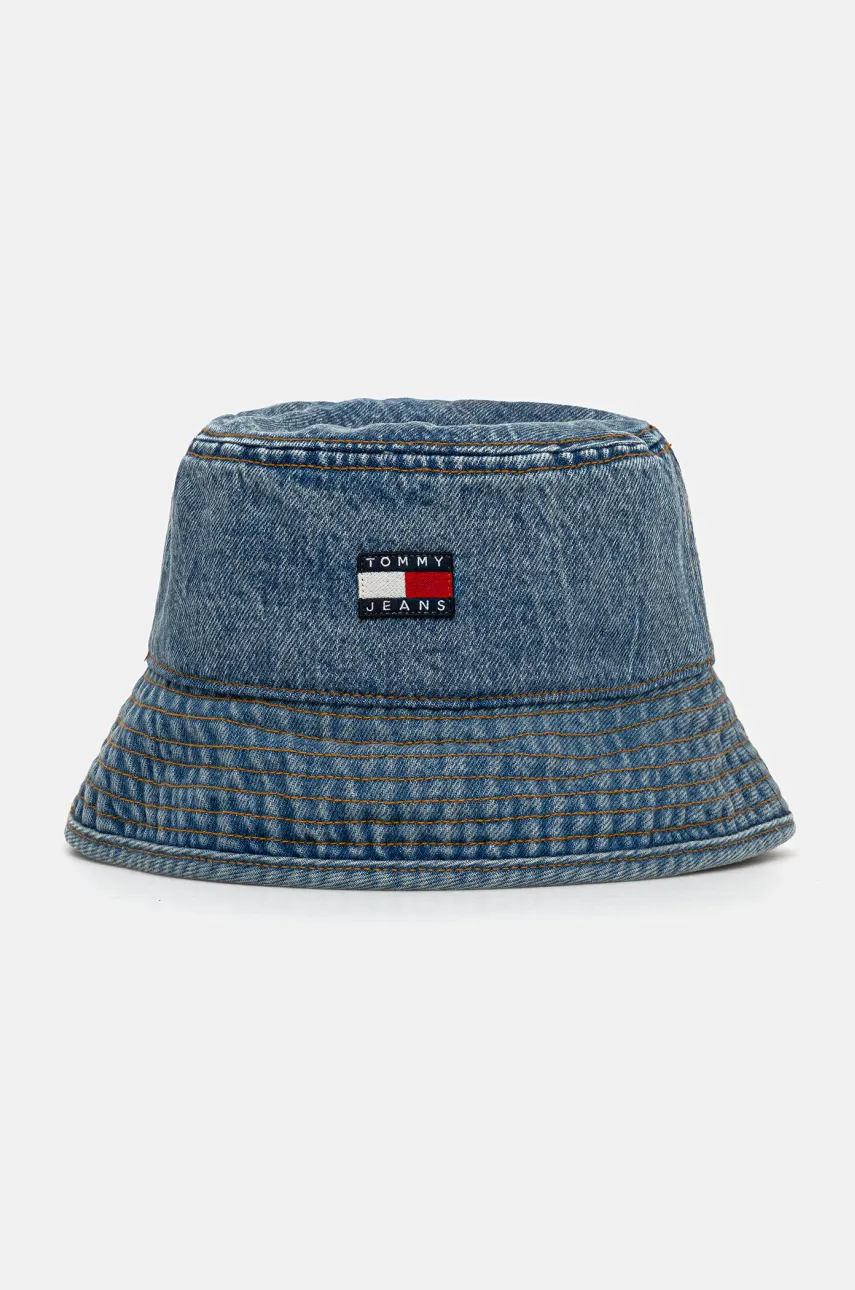 Levně Džínový klobouk Tommy Jeans modrá barva, AM0AM13289