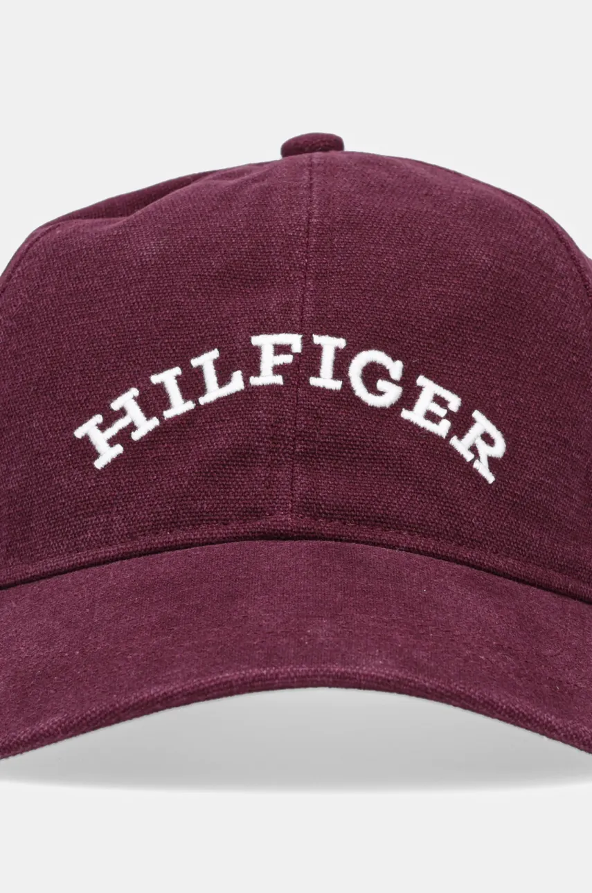 Бавовняна бейсболка Tommy Hilfiger колір бордовий з аплікацією AM0AM13003