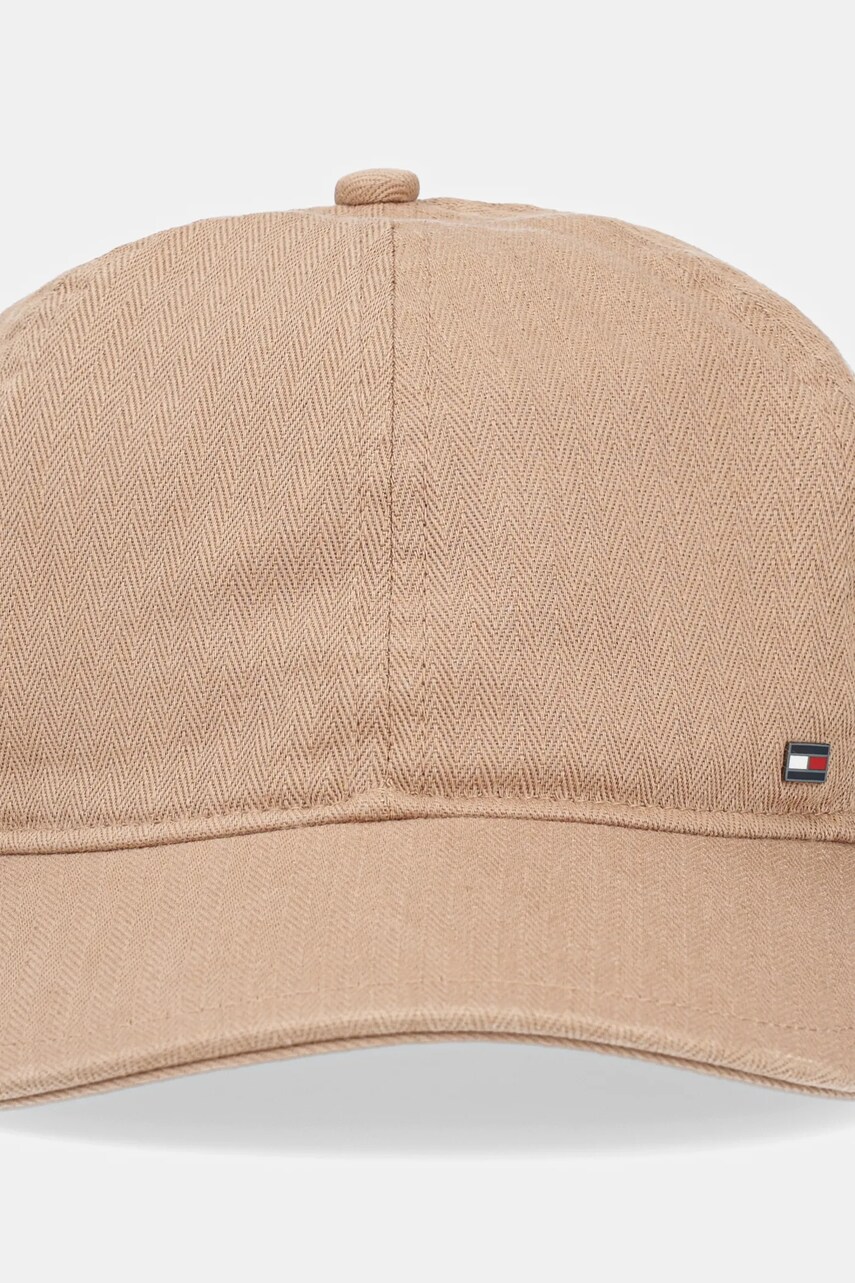 Хлопковая кепка Tommy Hilfiger цвет коричневый однотонная AM0AM13006 Хлопковая кепка Tommy Hilfiger цвет коричневый однотонная AM0AM13006