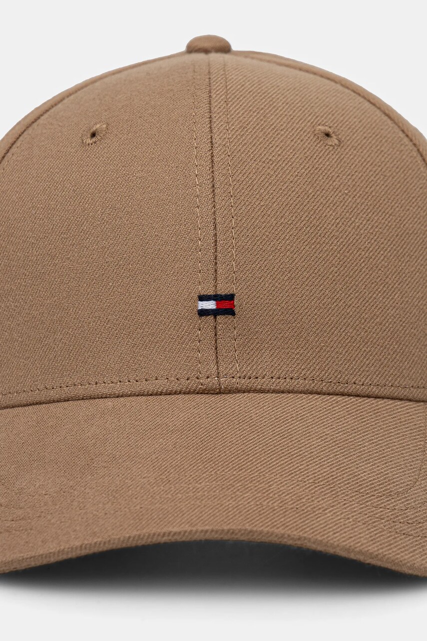Хлопковая кепка Tommy Hilfiger цвет бежевый однотонная AM0AM13008 Хлопковая кепка Tommy Hilfiger цвет бежевый однотонная AM0AM13008