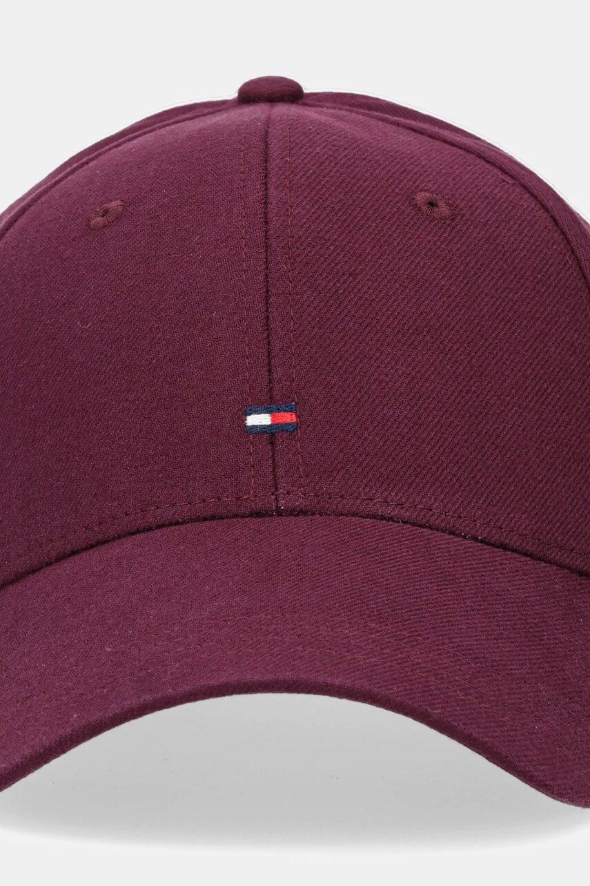 Хлопковая кепка Tommy Hilfiger цвет бордовый однотонная AM0AM13008 Хлопковая кепка Tommy Hilfiger цвет бордовый однотонная AM0AM13008