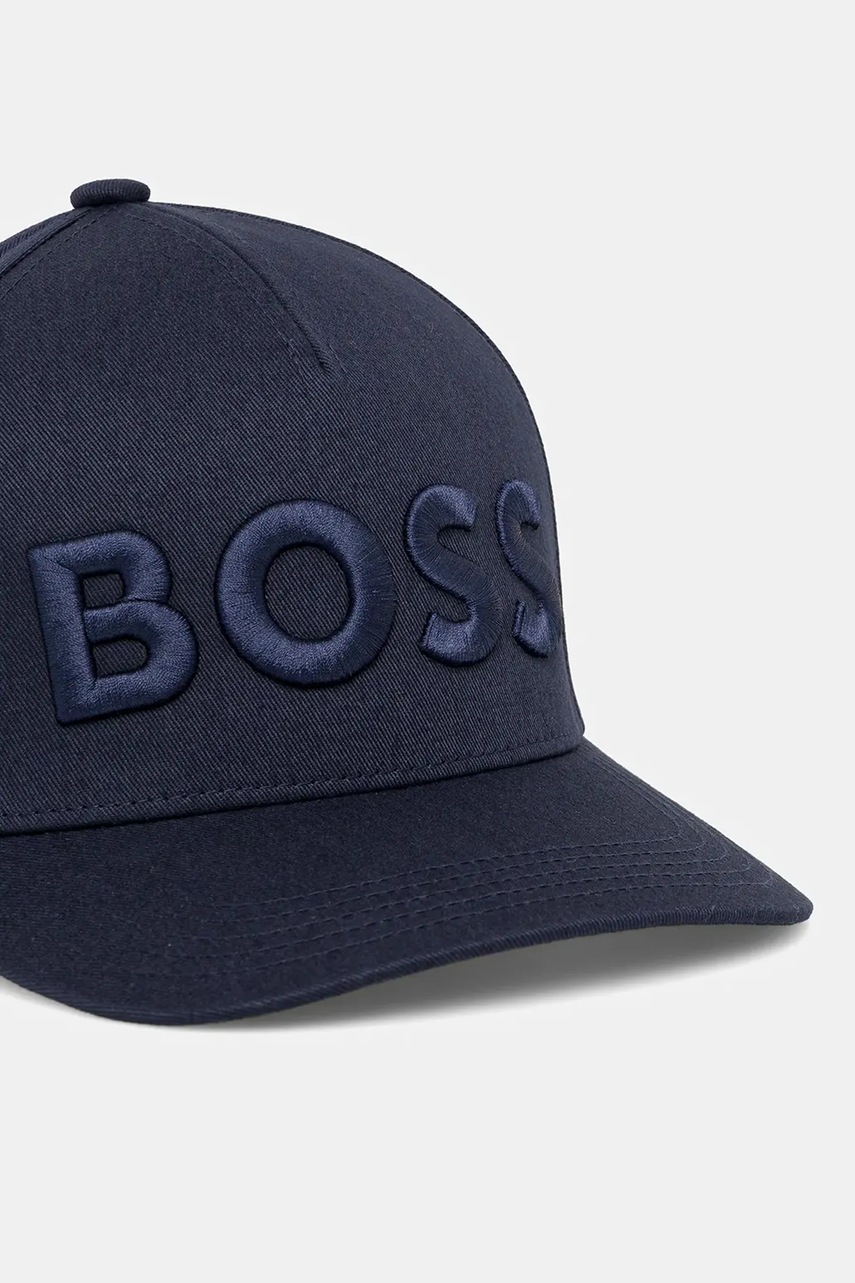 Хлопковая кепка BOSS цвет чёрный с аппликацией 50536482