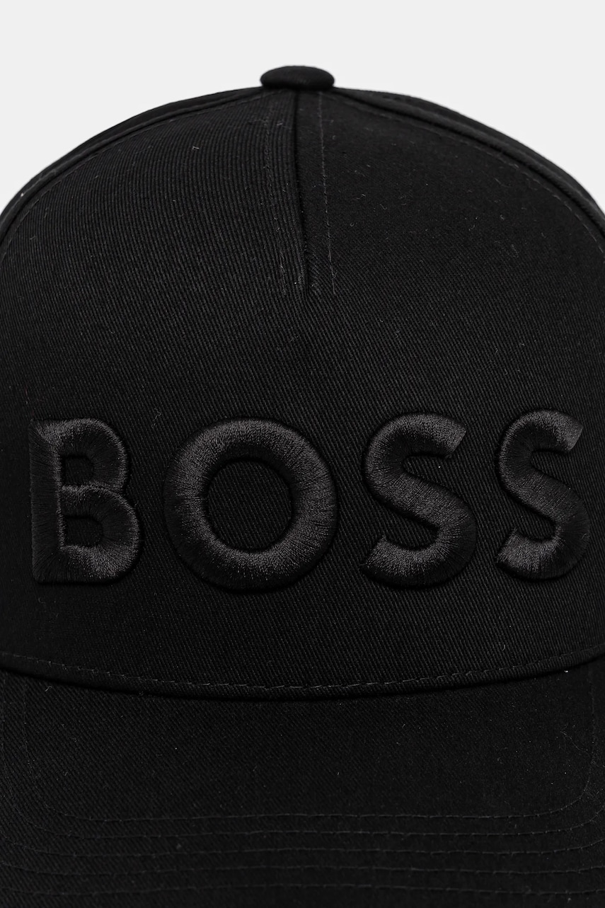 Хлопковая кепка BOSS цвет чёрный с аппликацией 50536482 Хлопковая кепка BOSS цвет чёрный с аппликацией 50536482