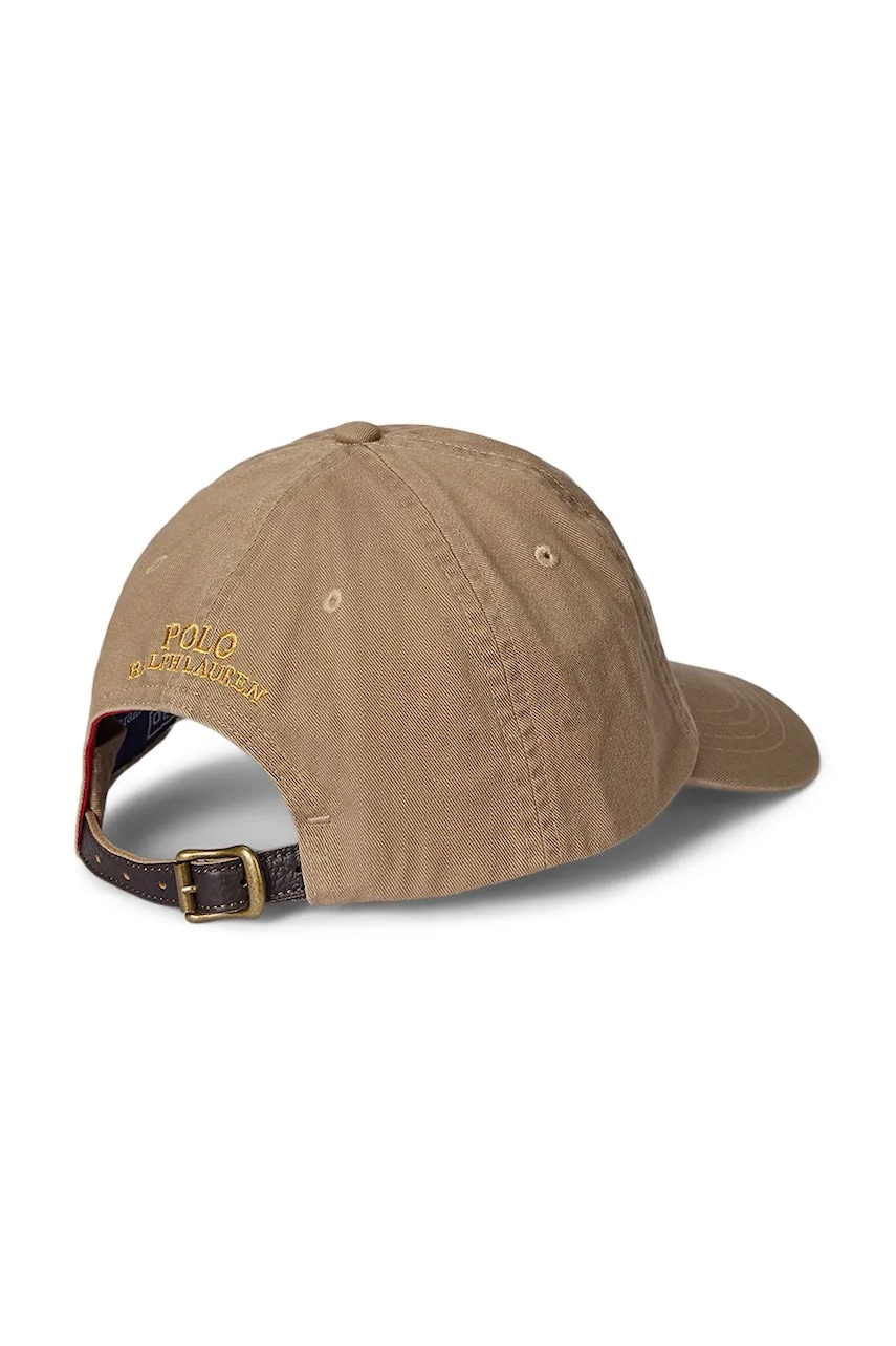 Хлопковая кепка Polo Ralph Lauren цвет бежевый однотонная 710961266 Хлопковая кепка Polo Ralph Lauren цвет бежевый однотонная 710961266