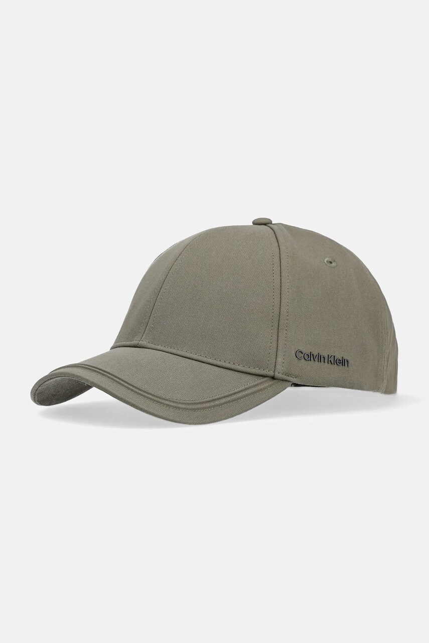 Levně Bavlněná baseballová čepice Calvin Klein zelená barva, K50K512613