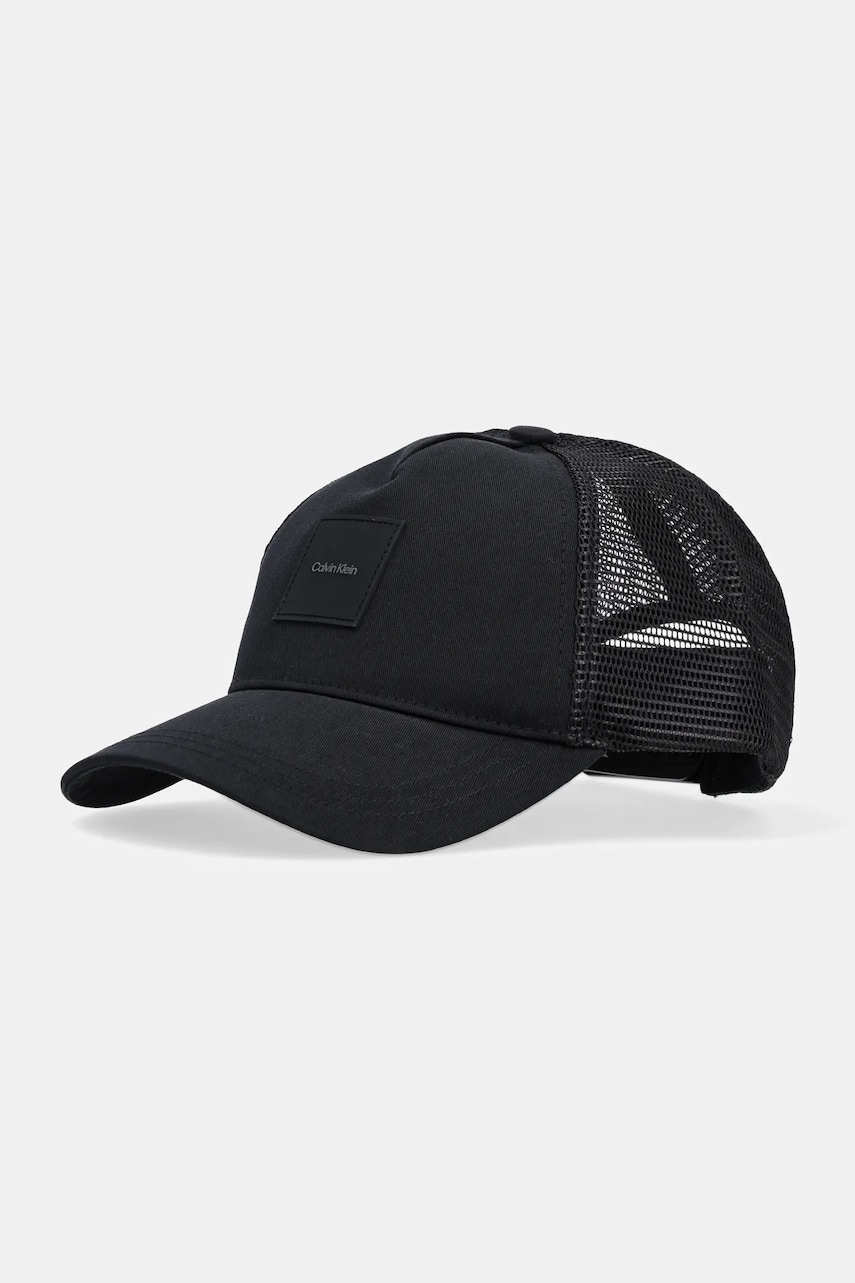 Levně Kšiltovka Calvin Klein černá barva, s aplikací, K50K512615