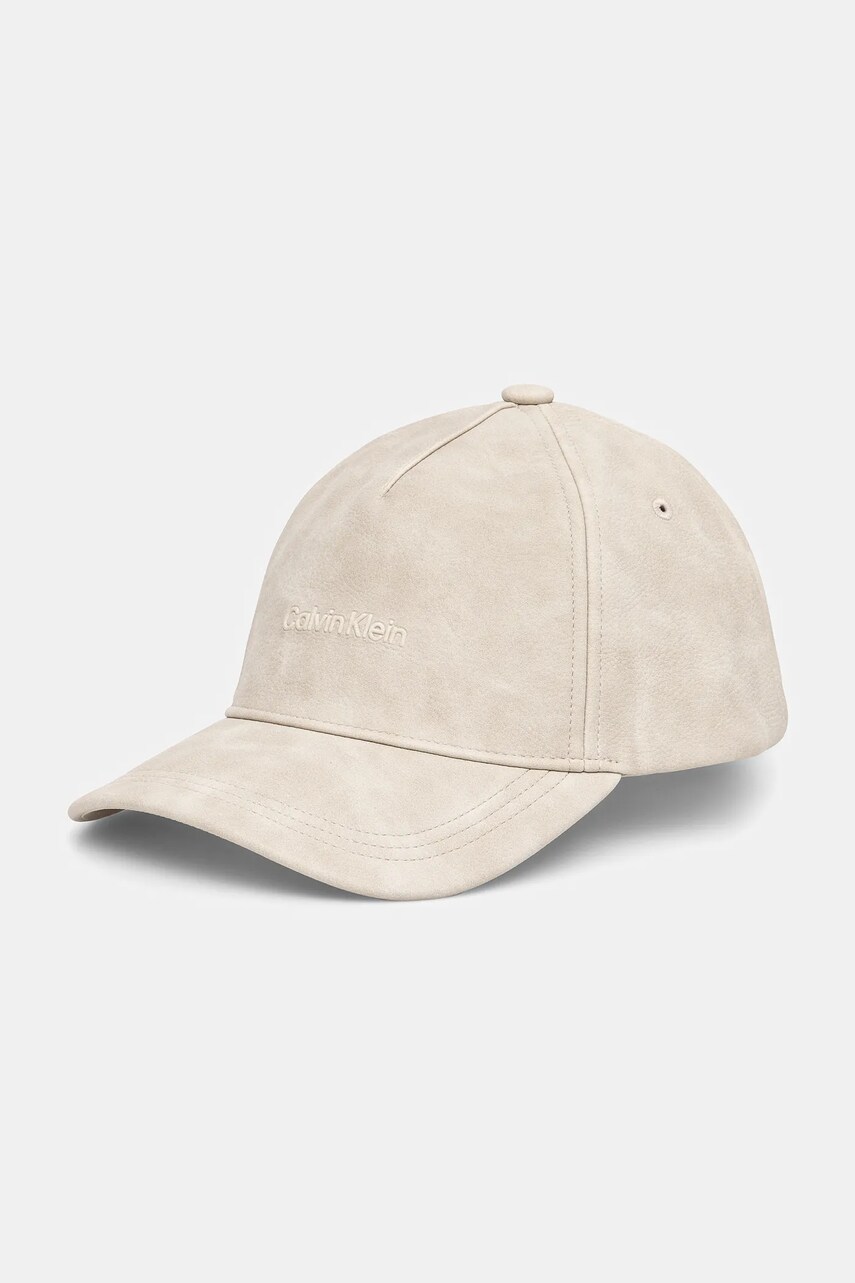 Levně Kšiltovka Calvin Klein béžová barva, hladká, K50K512632