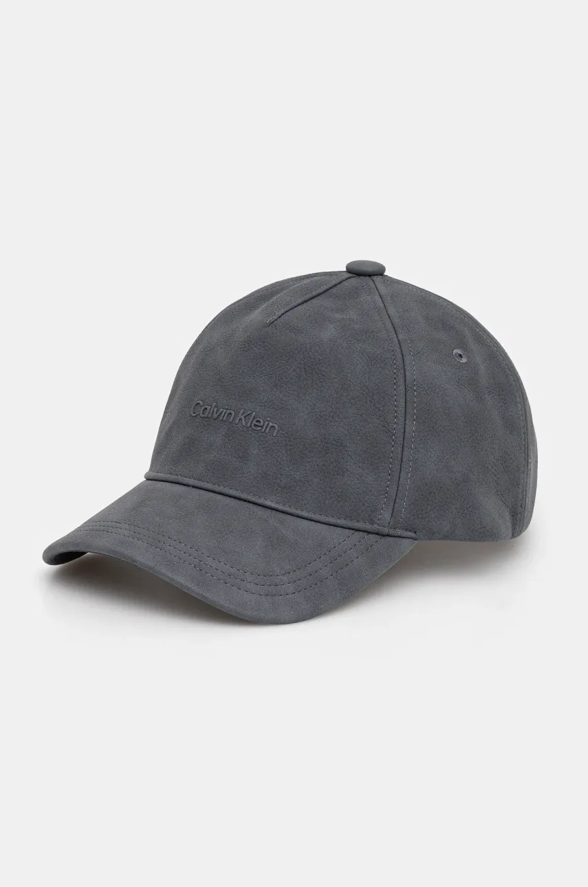 Levně Kšiltovka Calvin Klein šedá barva, hladká, K50K512632