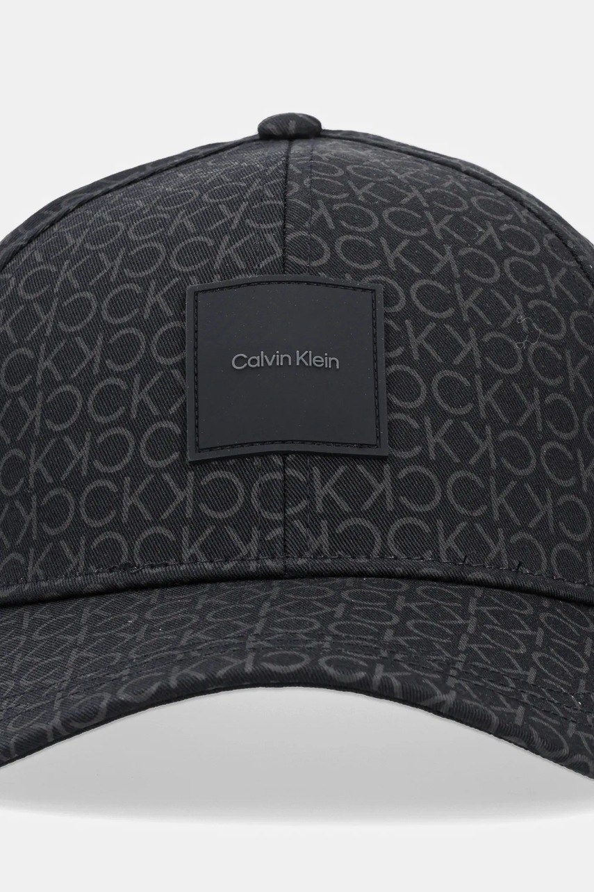 Хлопковая кепка Calvin Klein цвет чёрный узор K50K512645 Хлопковая кепка Calvin Klein цвет чёрный узор K50K512645