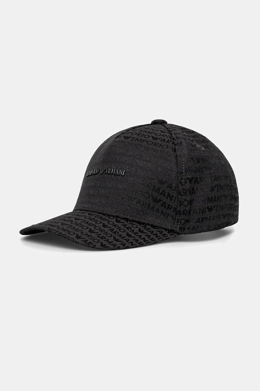 Emporio Armani șapcă bărbați, culoarea negru, cu imprimeu, EM001321 AF14034