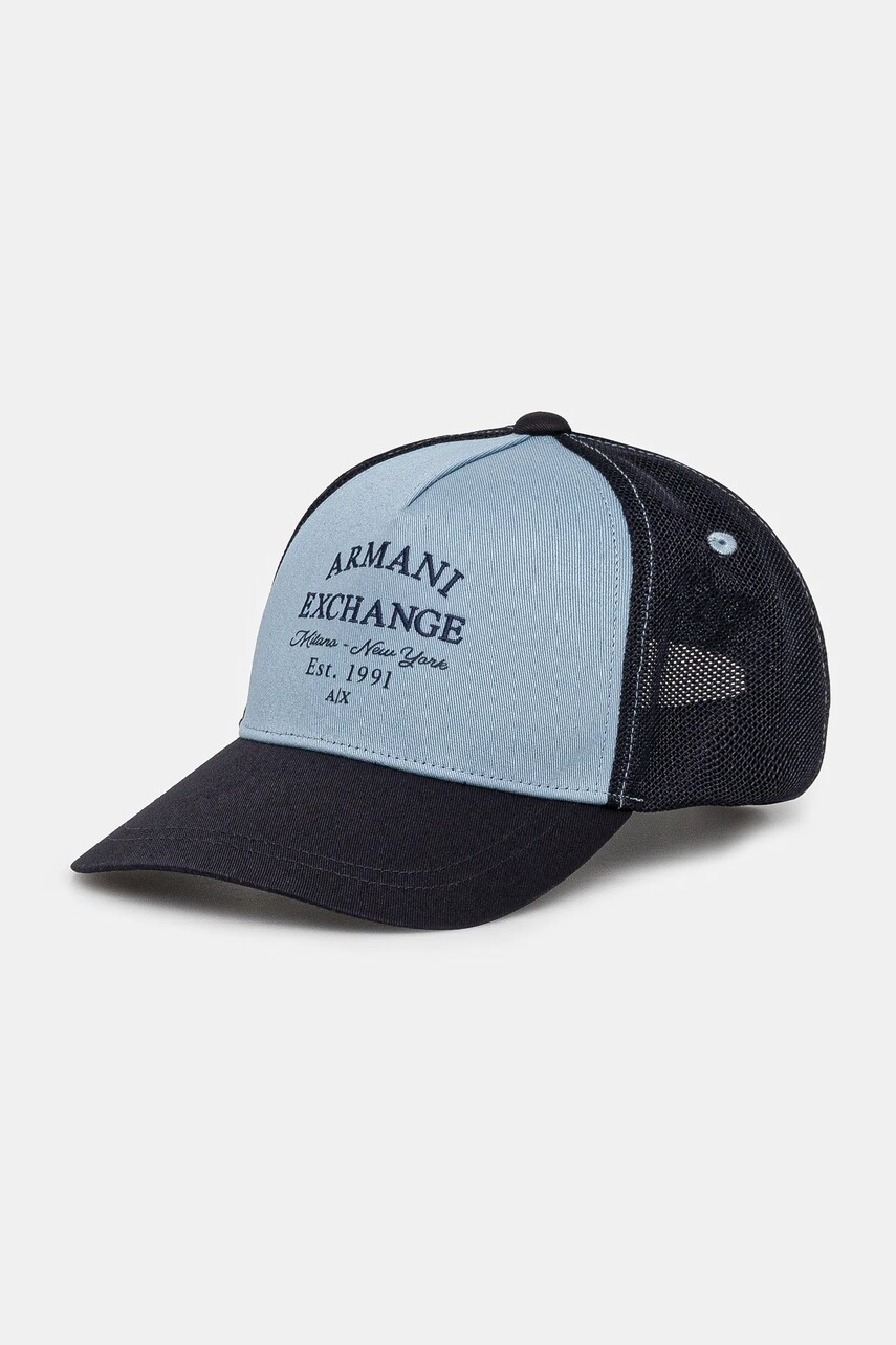 Armani Exchange sapca culoarea albastru marin, cu imprimeu, XM000809 AF13639