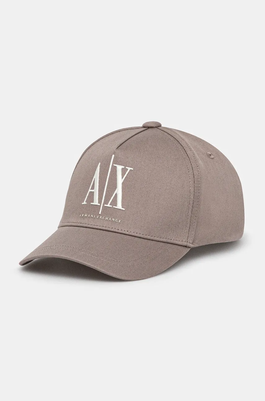 Armani Exchange șapcă de baseball din bumbac culoarea bej, cu imprimeu, XM000811 AF13343