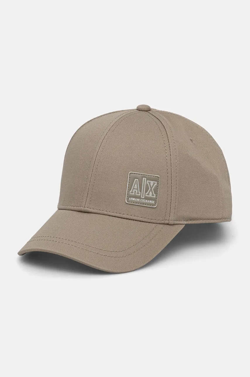 Levně Kšiltovka Armani Exchange pánská, béžová barva, hladká, XM001255 AF15066