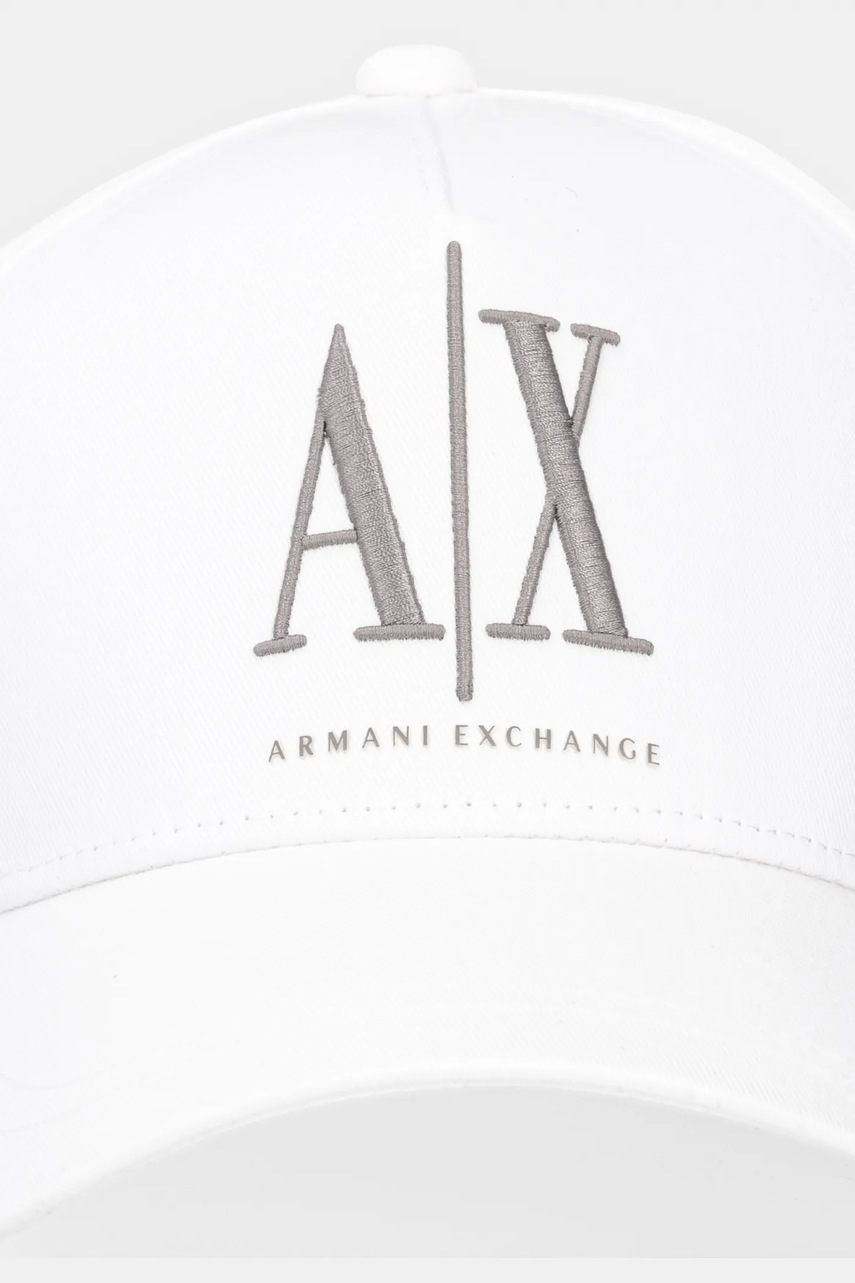 Хлопковая кепка Armani Exchange цвет белый XM000811 AF13343 Хлопковая кепка Armani Exchange цвет белый XM000811 AF13343
