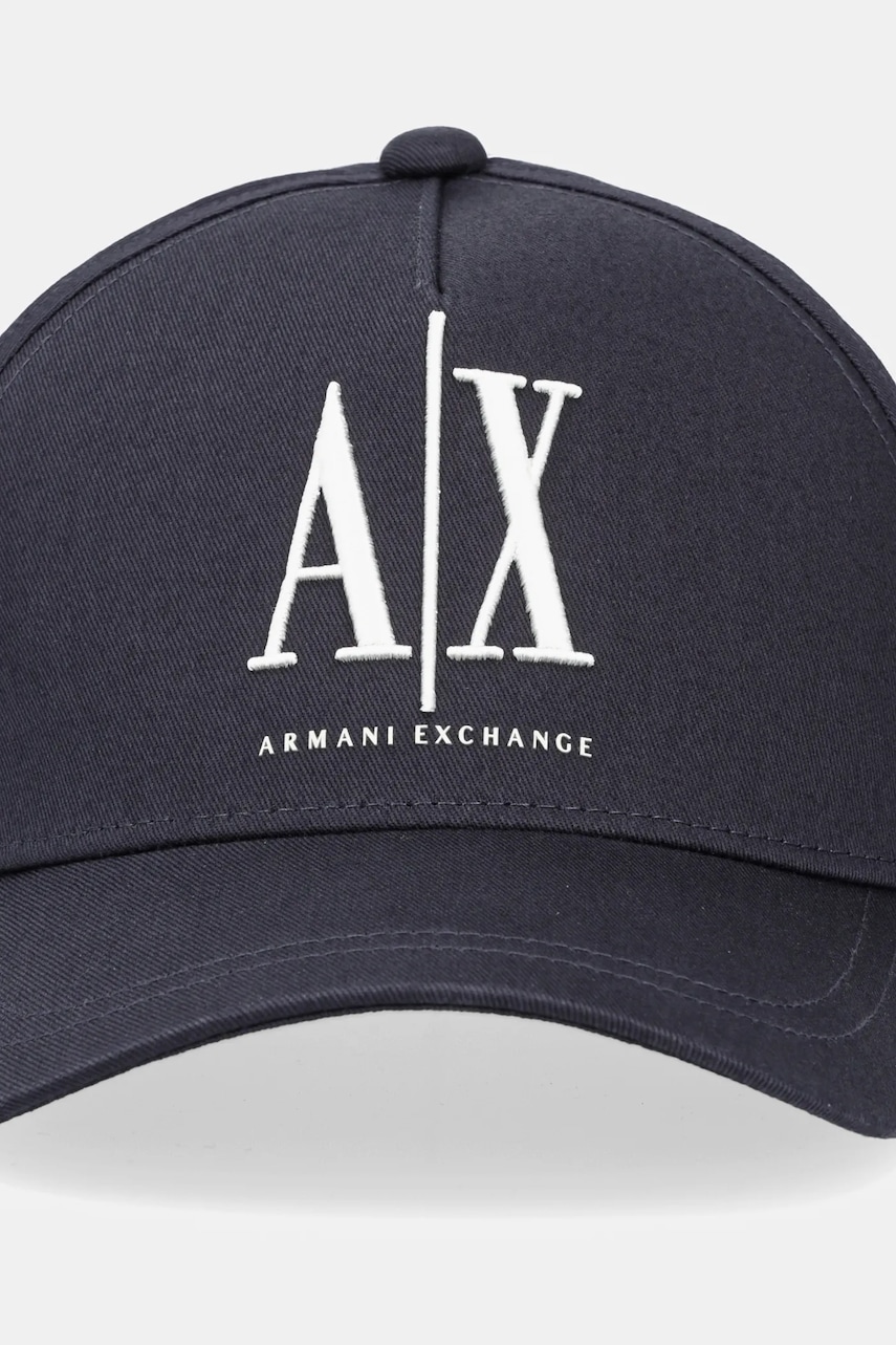 Хлопковая кепка Armani Exchange цвет чёрный с аппликацией XM000811 AF13343 Хлопковая кепка Armani Exchange цвет чёрный с аппликацией XM000811 AF13343