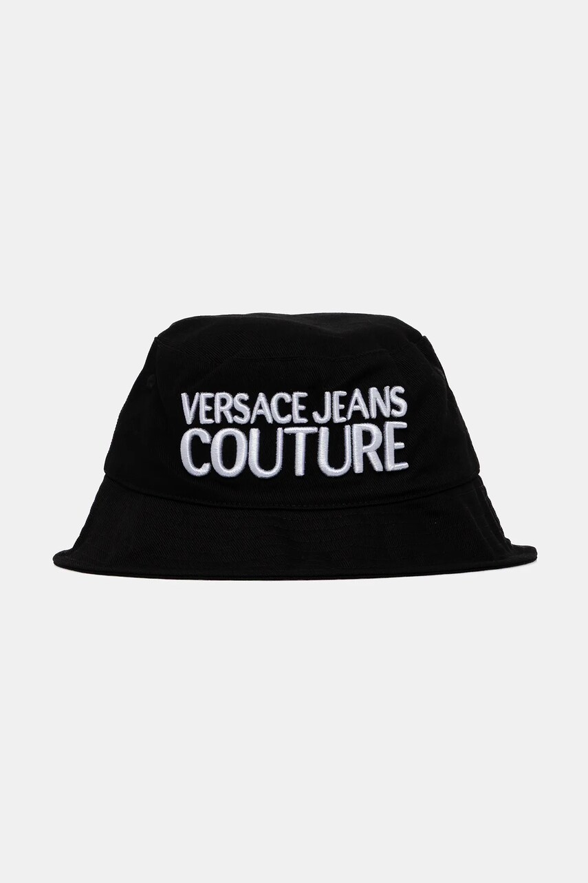 Levně Bavlněný klobouk Versace Jeans Couture pánská, černá barva, 78GAZK04 ZG365