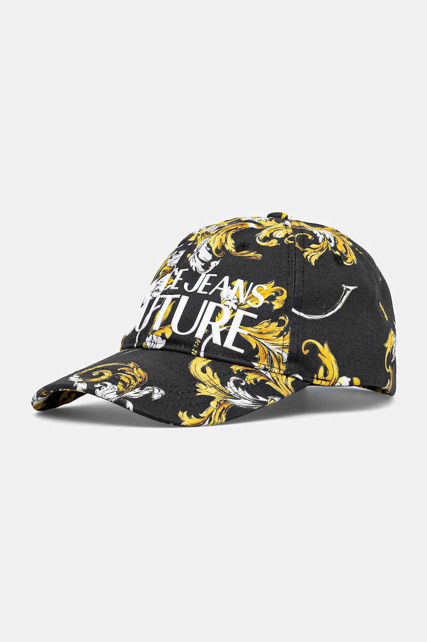 Versace Jeans Couture șapcă de baseball din bumbac bărbați, culoarea negru, cu imprimeu, 78GAZK10 ZG364 Versace Jeans Couture șapcă de baseball din bumbac bărbați, culoarea negru, cu imprimeu, 78GAZK10 ZG364