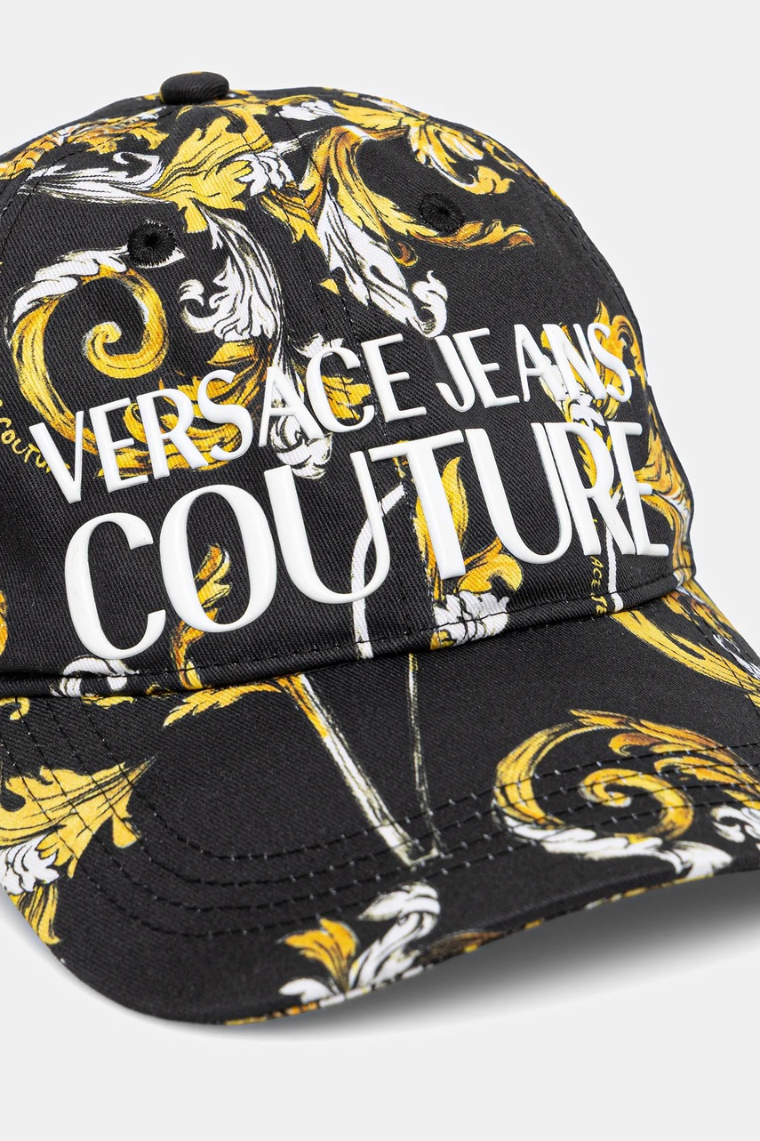 Хлопковая кепка Versace Jeans Couture мужской цвет чёрный узор 78GAZK10 ZG364 Хлопковая кепка Versace Jeans Couture мужской цвет чёрный узор 78GAZK10 ZG364