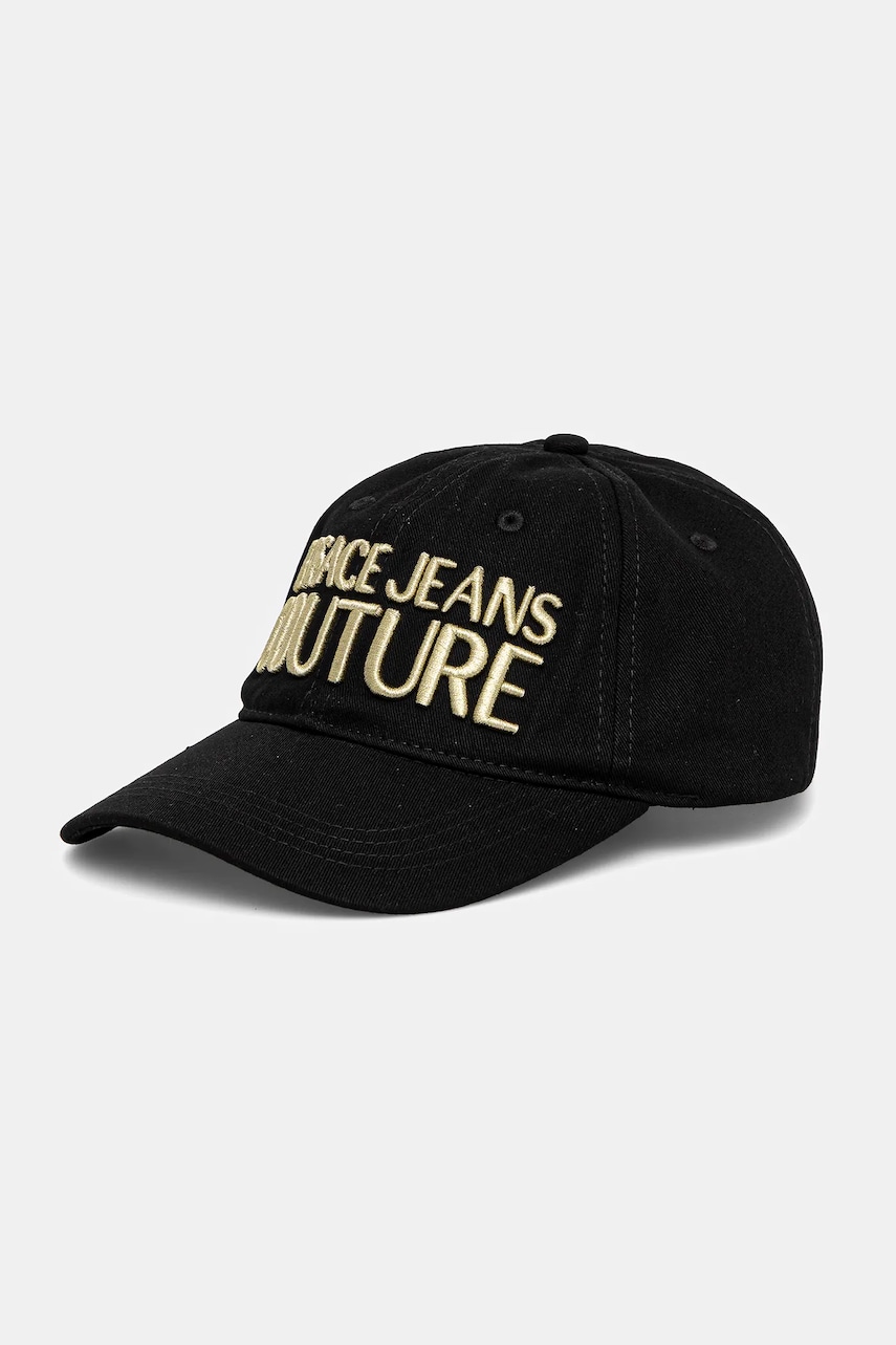 Versace Jeans Couture șapcă de baseball din bumbac bărbați, culoarea negru, cu imprimeu, 78GAZK32 ZG365 Versace Jeans Couture șapcă de baseball din bumbac bărbați, culoarea negru, cu imprimeu, 78GAZK32 ZG365