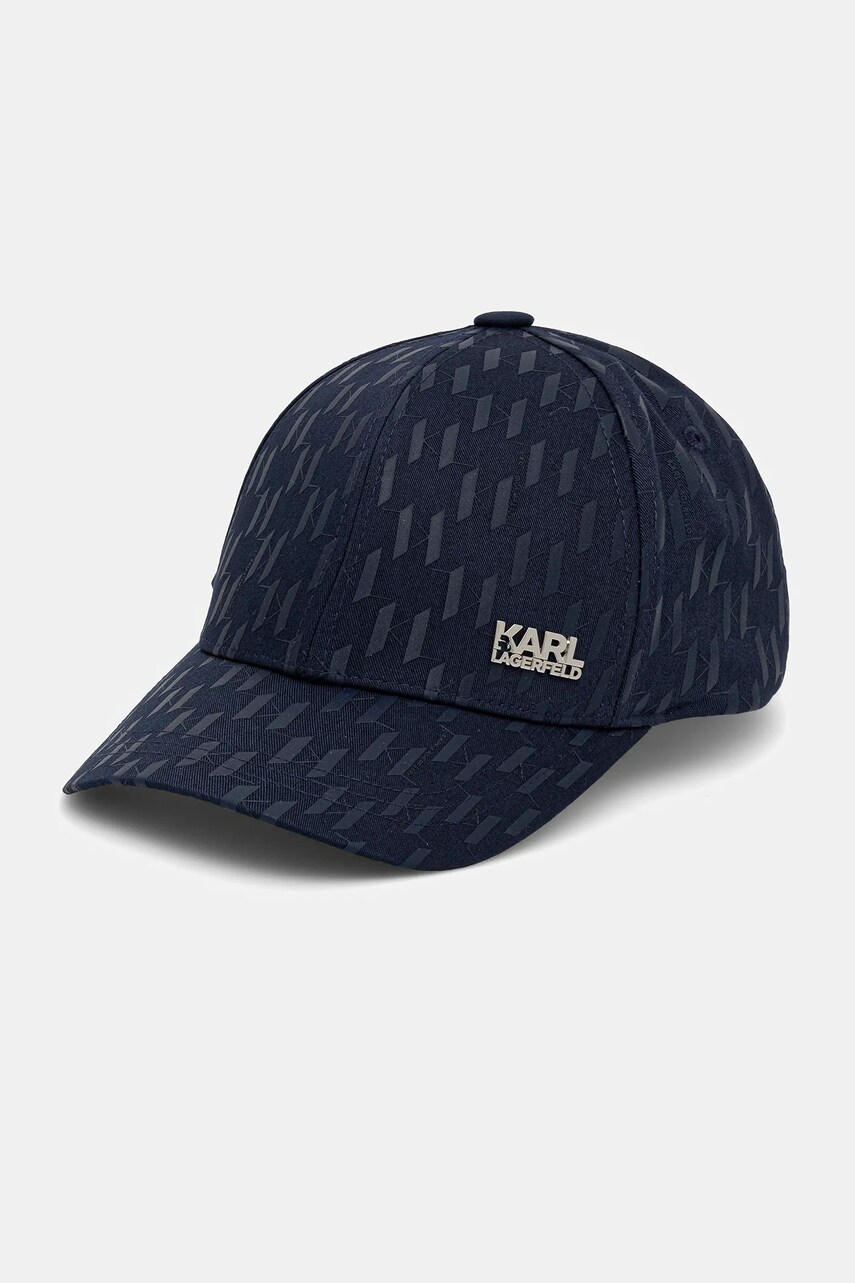 Karl Lagerfeld sapca culoarea bleumarin, cu imprimeu, 552123.805615