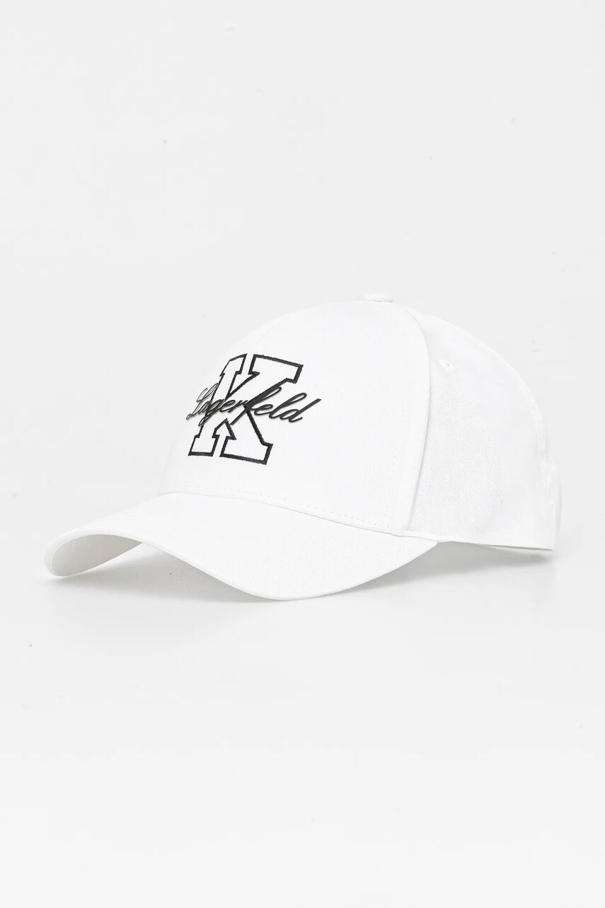 Karl Lagerfeld șapcă culoarea alb, cu imprimeu, 552123.805609