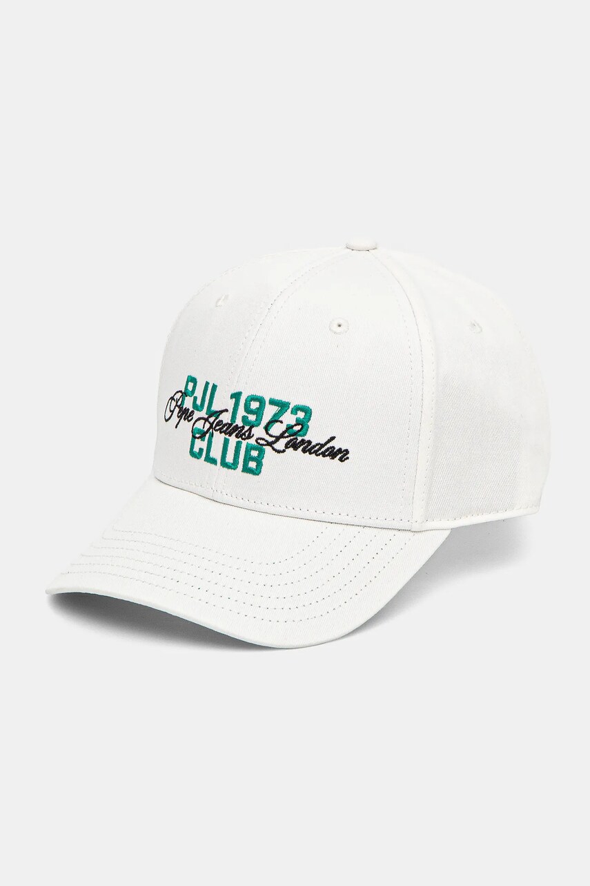 Pepe Jeans șapcă de baseball din bumbac TALBOT CAP culoarea alb, modelator, PM040570