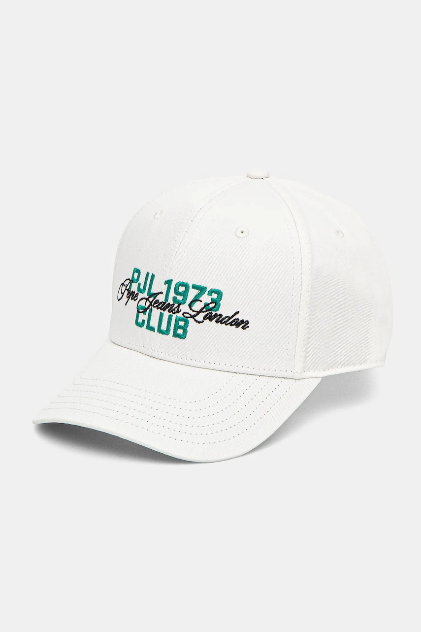 Pepe Jeans șapcă de baseball din bumbac TALBOT CAP culoarea alb, modelator, PM040570