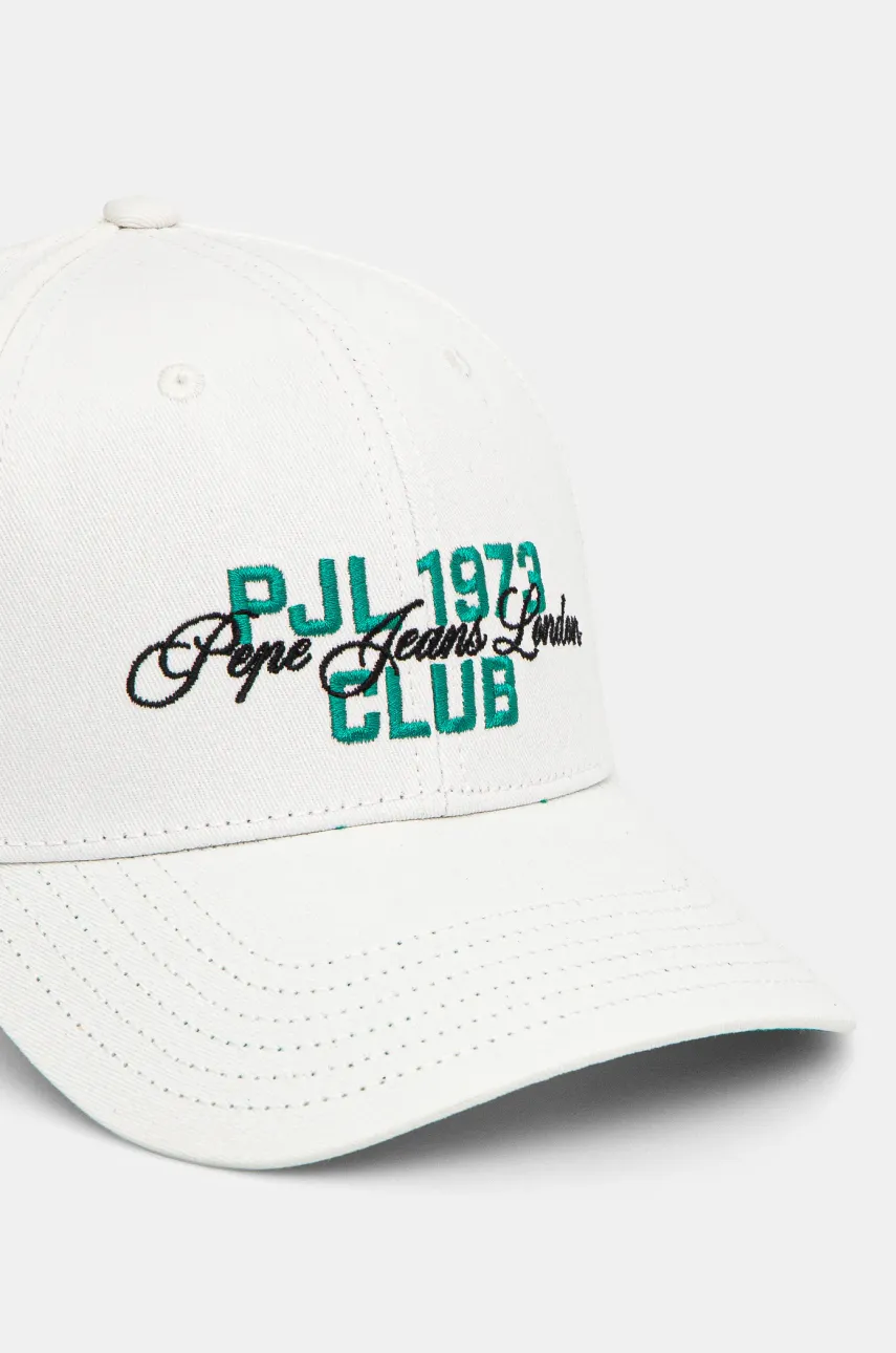 Хлопковая кепка Pepe Jeans TALBOT CAP цвет белый узор PM040570 Хлопковая кепка Pepe Jeans TALBOT CAP цвет белый узор PM040570