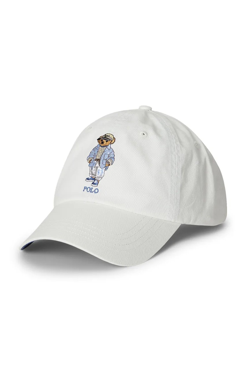 

Памучна шапка с козирка Polo Ralph Lauren в бежово с апликация 710963775, Бежов