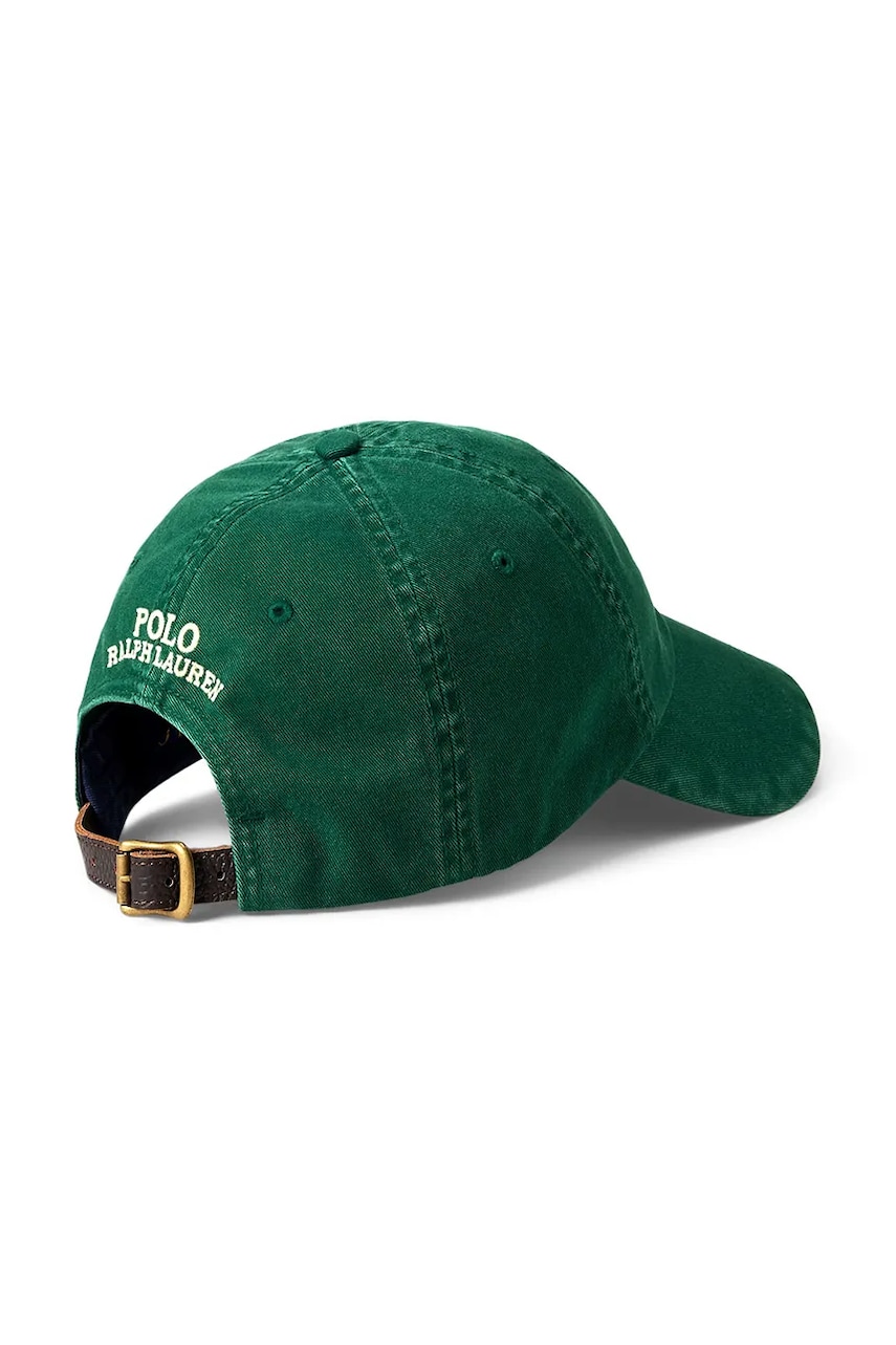 Хлопковая кепка Polo Ralph Lauren цвет зелёный с аппликацией 710963778 Хлопковая кепка Polo Ralph Lauren цвет зелёный с аппликацией 710963778