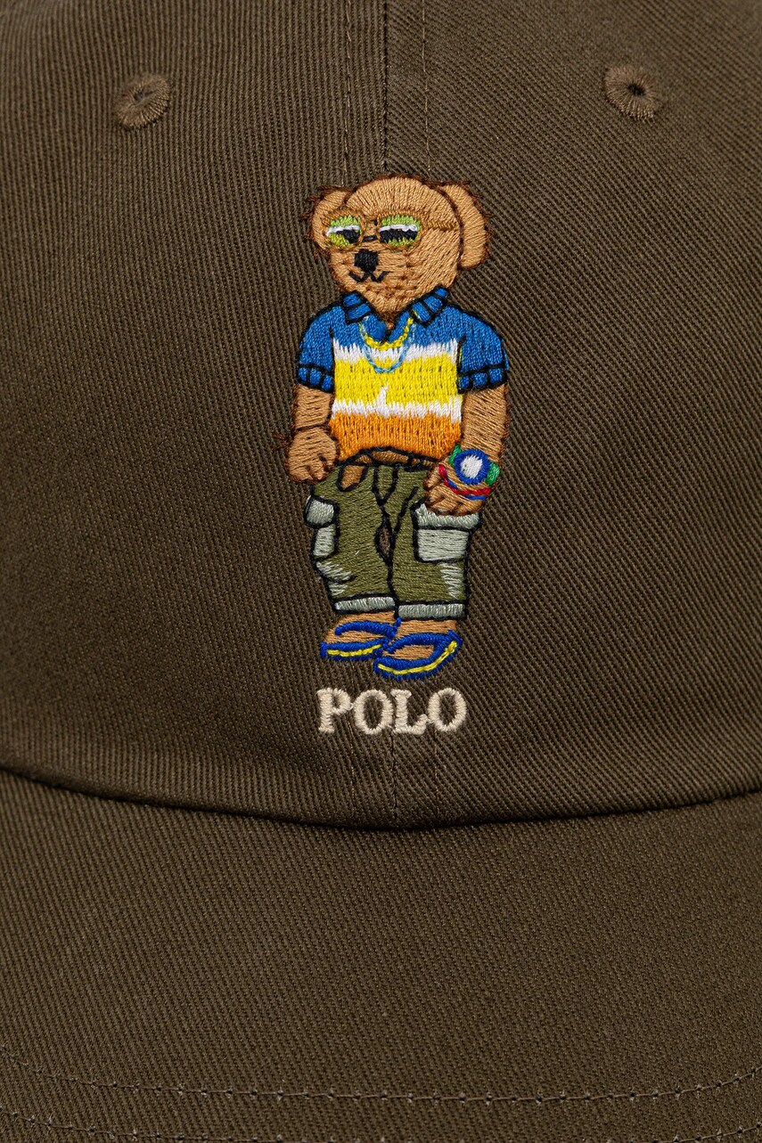 Хлопковая кепка Polo Ralph Lauren цвет зелёный с аппликацией 710966835 Хлопковая кепка Polo Ralph Lauren цвет зелёный с аппликацией 710966835
