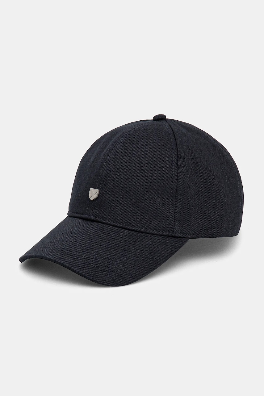 Barbour sapca de baseball din bumbac Cascade Shield Cap culoarea albastru marin, neted, MHA0902