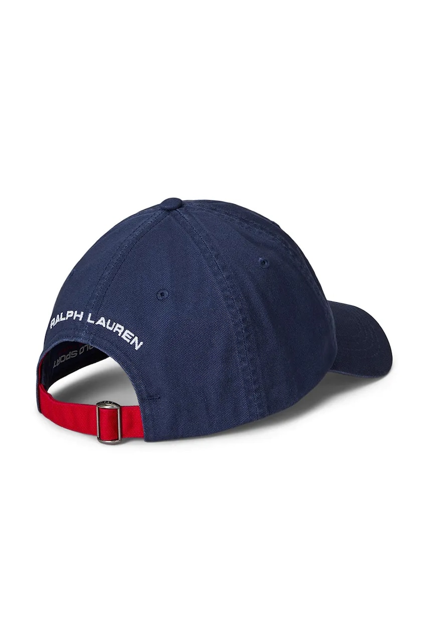 Хлопковая кепка Polo Ralph Lauren цвет синий с аппликацией 710968730 Хлопковая кепка Polo Ralph Lauren цвет синий с аппликацией 710968730