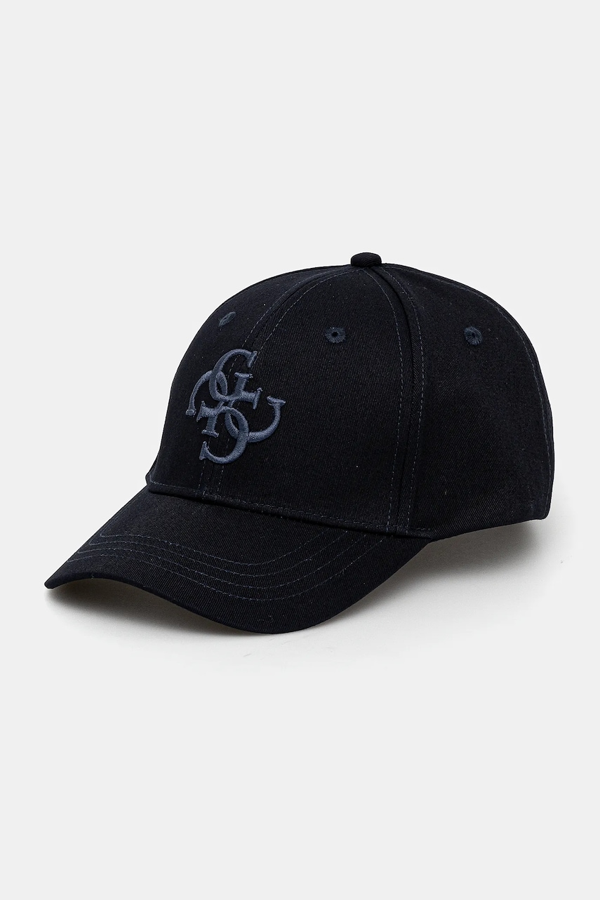Levně Bavlněná baseballová čepice Guess tmavomodrá barva, s aplikací, M5GZ07 WO07T